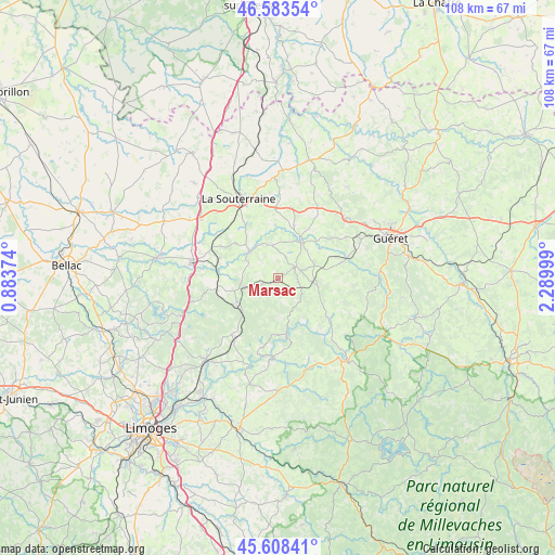 Marsac on map