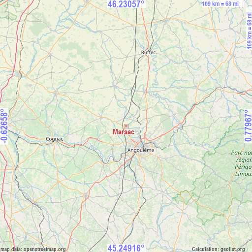 Marsac on map