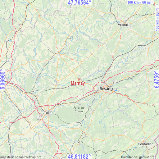 Marnay on map