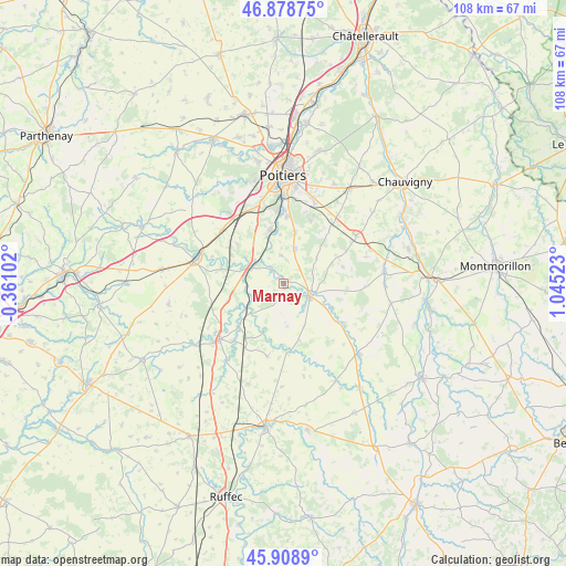 Marnay on map