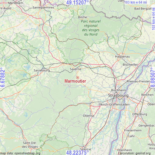 Marmoutier on map