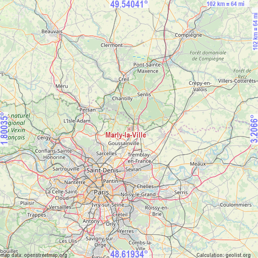Marly-la-Ville on map