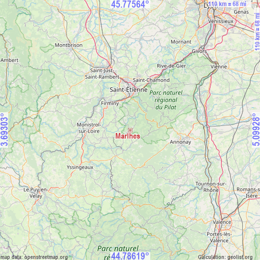 Marlhes on map