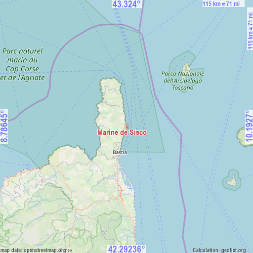 Marine de Sisco on map