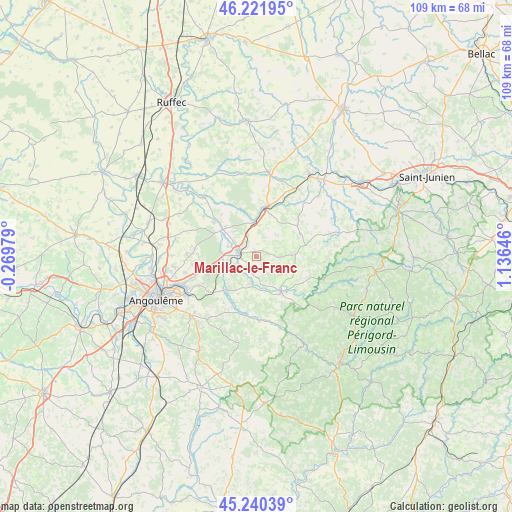 Marillac-le-Franc on map