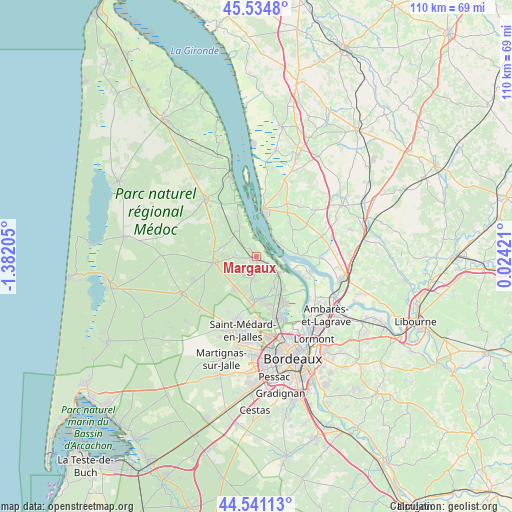 Margaux on map