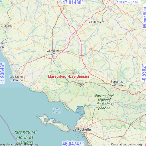 Mareuil-sur-Lay-Dissais on map