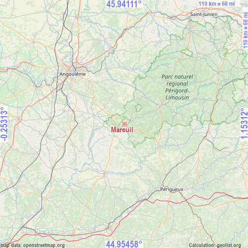 Mareuil on map