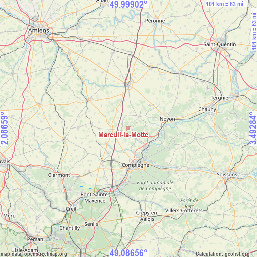 Mareuil-la-Motte on map