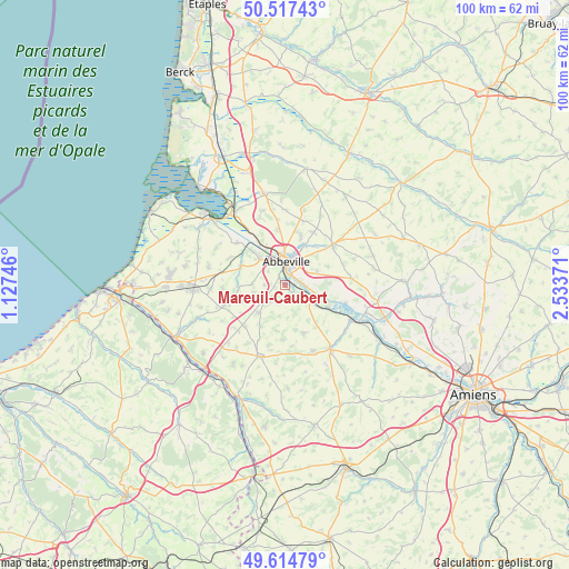 Mareuil-Caubert on map