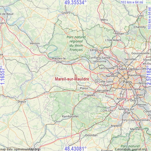 Mareil-sur-Mauldre on map