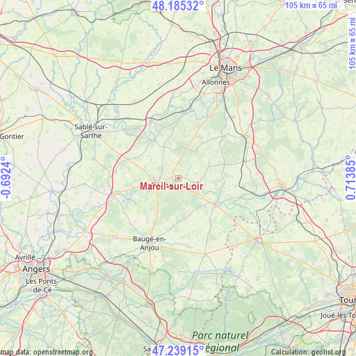 Mareil-sur-Loir on map