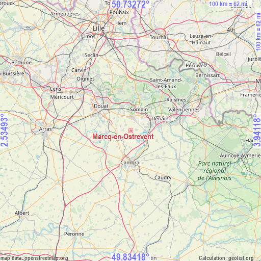 Marcq-en-Ostrevent on map