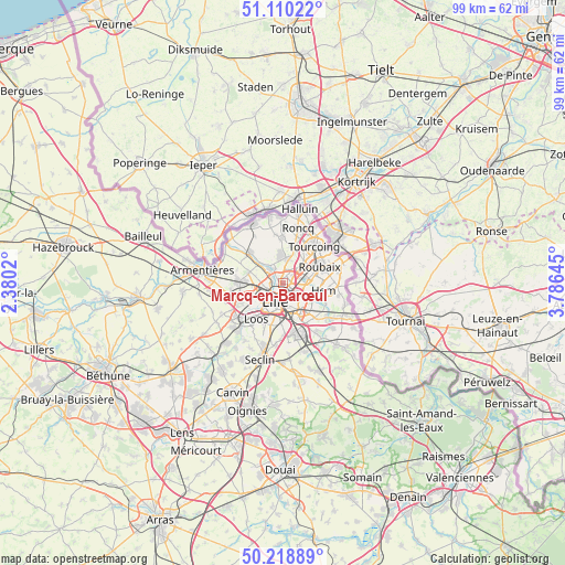 Marcq-en-Barœul on map
