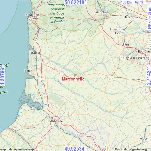 Marconnelle on map