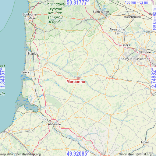 Marconne on map