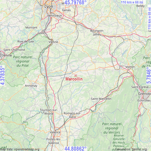 Marcollin on map