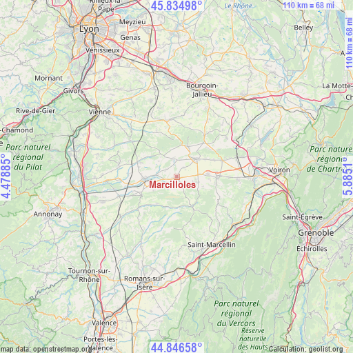 Marcilloles on map