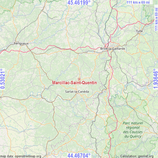 Marcillac-Saint-Quentin on map