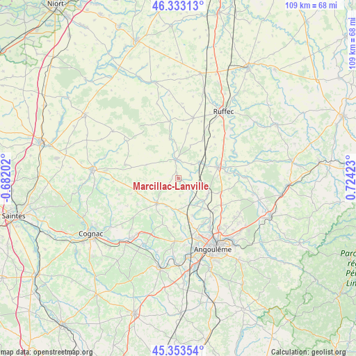 Marcillac-Lanville on map