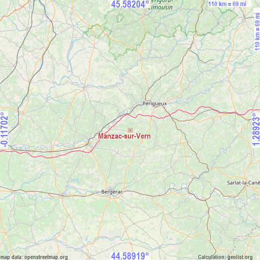 Manzac-sur-Vern on map