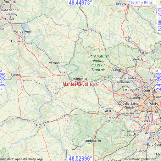 Mantes-la-Jolie on map