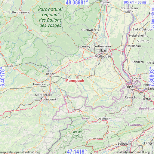 Manspach on map