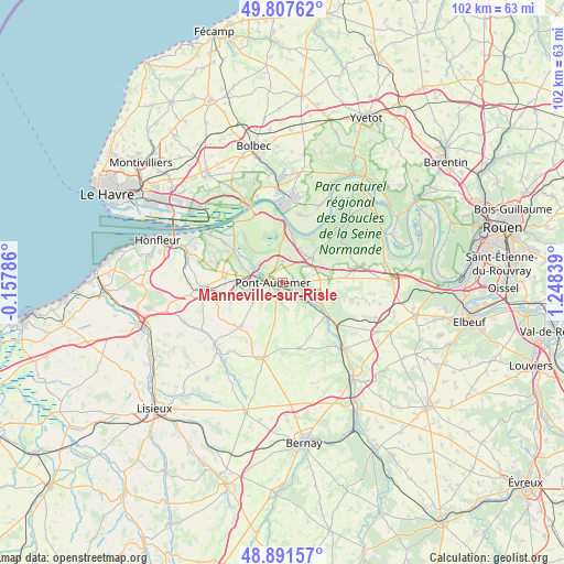 Manneville-sur-Risle on map