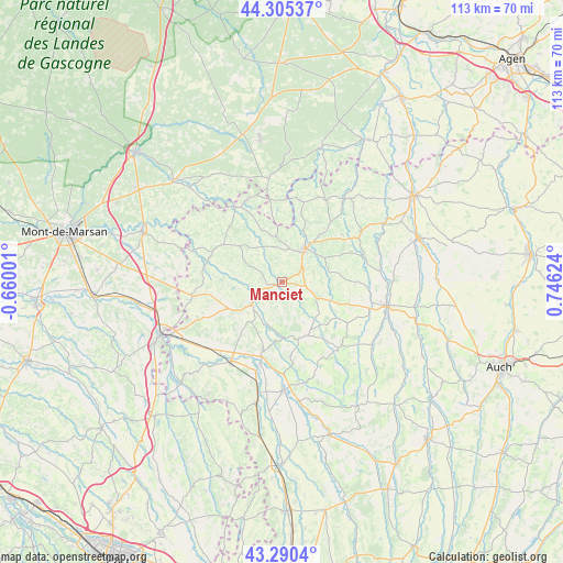 Manciet on map