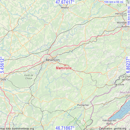 Mamirolle on map