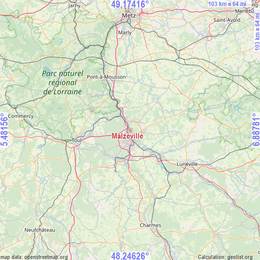 Malzéville on map