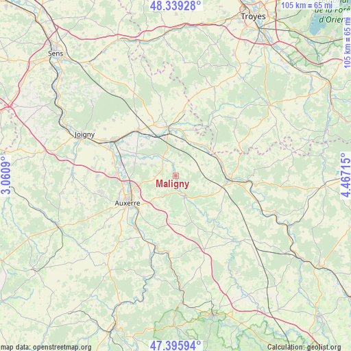 Maligny on map