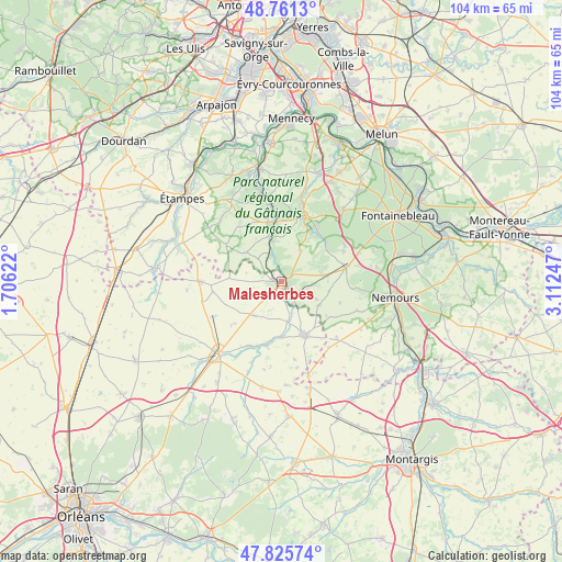 Malesherbes on map