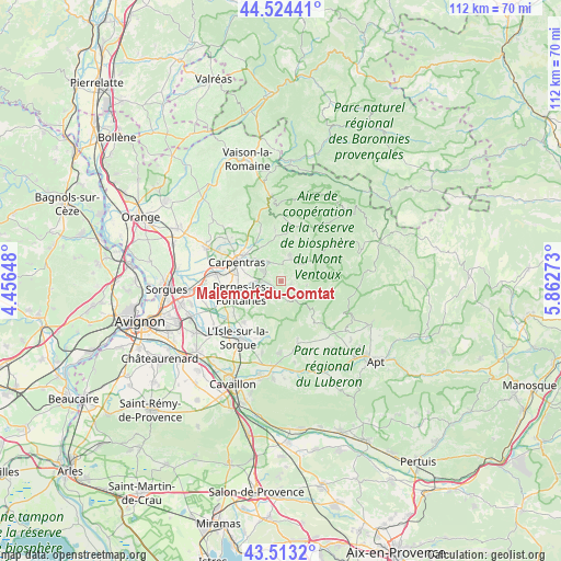 Malemort-du-Comtat on map