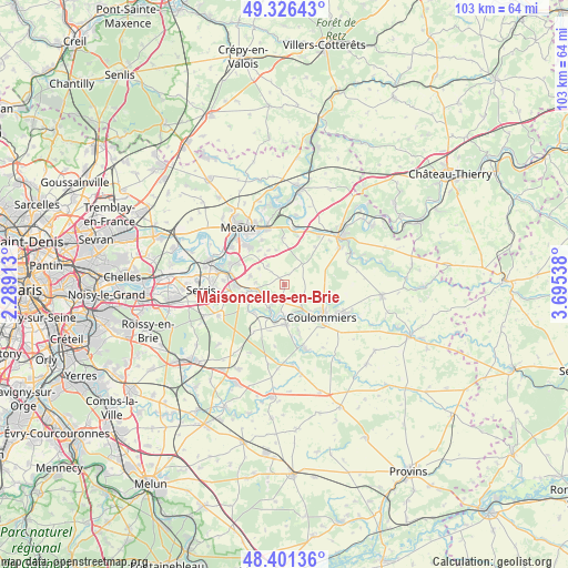 Maisoncelles-en-Brie on map