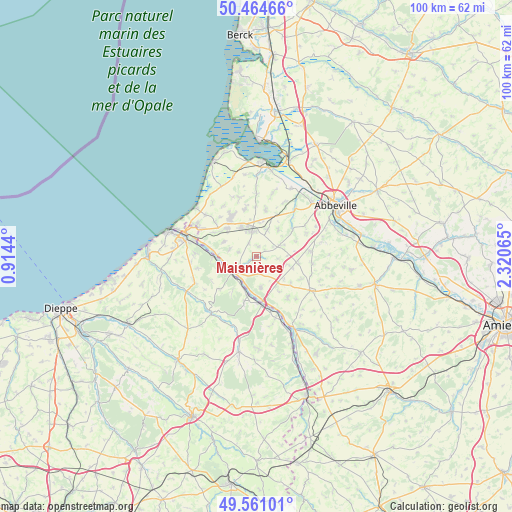 Maisnières on map