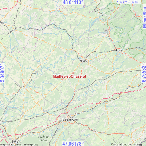 Mailley-et-Chazelot on map