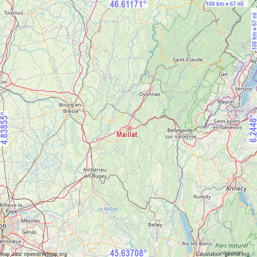 Maillat on map