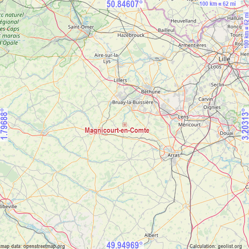 Magnicourt-en-Comte on map