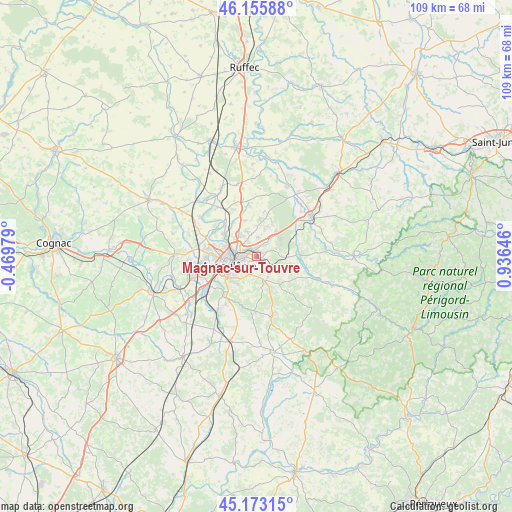 Magnac-sur-Touvre on map