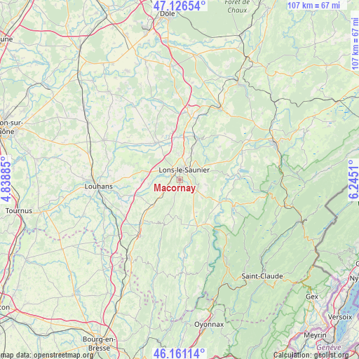 Macornay on map