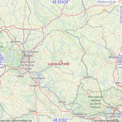 Lyons-la-Forêt on map