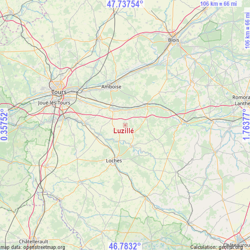 Luzillé on map