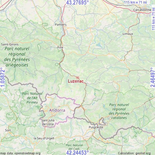 Luzenac on map