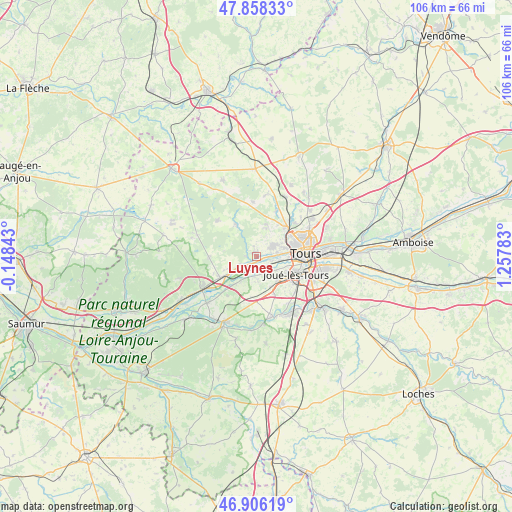 Luynes on map
