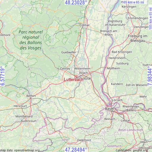 Lutterbach on map