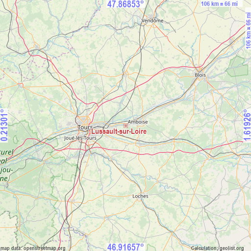 Lussault-sur-Loire on map