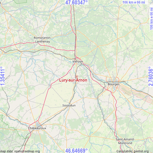 Lury-sur-Arnon on map