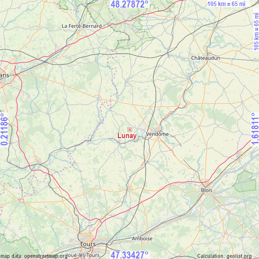 Lunay on map