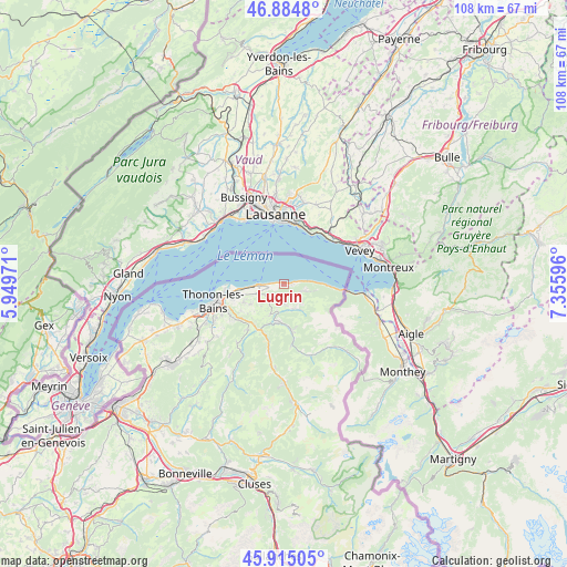 Lugrin on map